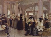 Jean Beraud the Patisserie Gloppe on the Champs-Elysees china oil painting reproduction